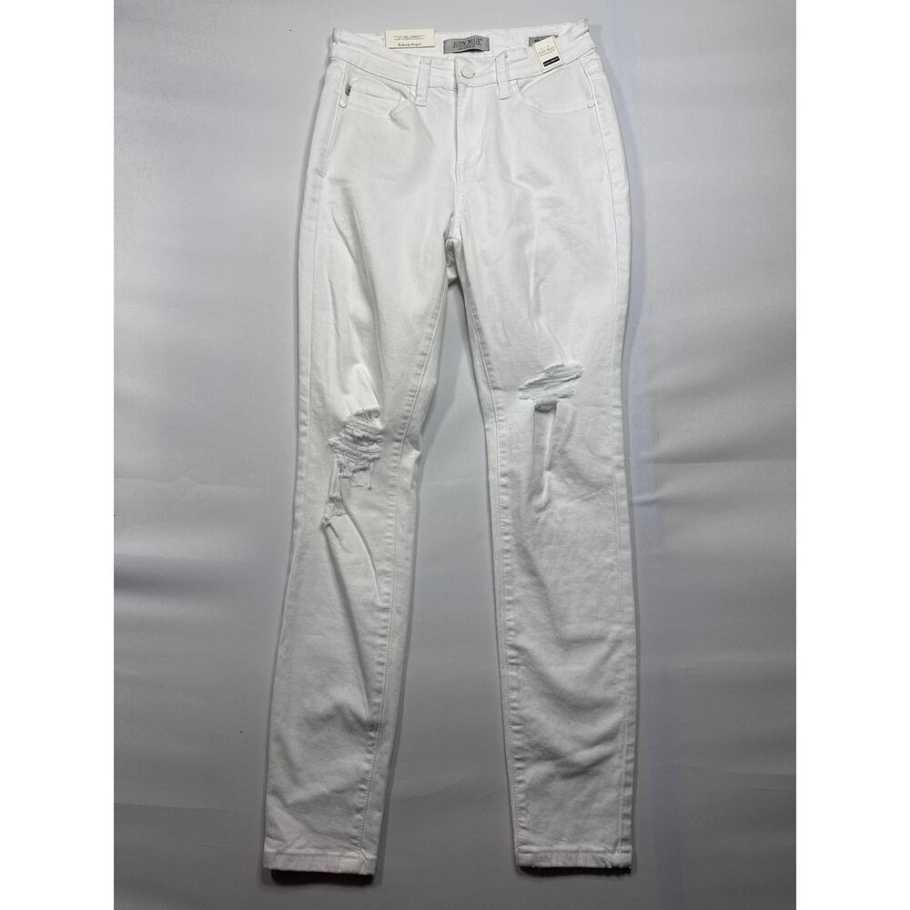 NWT Judy Blue Women's High Waist Skinny‎ Fit White Denim Jeans - 5/27 (25x28)